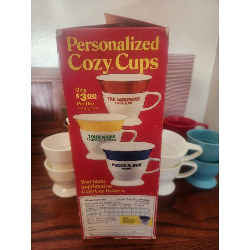 Vintage Solo Cozy Cups In Original Box 50 Cozy Cup‎ Refills 13 Cozy Cups